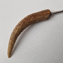 Load image into Gallery viewer, Antique Table Spoon with Antler Horn Handle 23cm long

