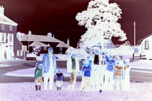Load image into Gallery viewer, Vintage Slide Negative : A Group of people with a male town crier, outdoor photo

