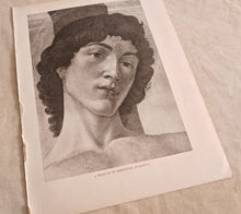 Load image into Gallery viewer, Vintage Double-Sided Art Book Plate , Head of St. Sebastian / Madonna Angels

