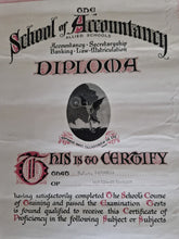 Load image into Gallery viewer, Vintage 1950&#39;s Diploma Certificate Ephemera  The School Of Accountancy
