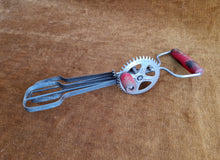 Load image into Gallery viewer, Vintage Rotary Hand Whisk Egg Whisk Hand Beater Mixer Red Wooden Handle Skyline Retro
