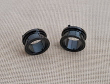 Load image into Gallery viewer, 16mm Alloy Black Steel Screw-On Ear Plug Stretcher Expander Piercing 1Pair
