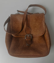 Load image into Gallery viewer, Vintage 1970s Brown Faux Leather Satchel Shoulder Bag Briefcase Retro Unisex
