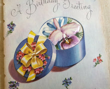 Load image into Gallery viewer, Vintage Flower In Box Embossed Floral Design Birthday Card
