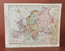 Load image into Gallery viewer, 2 x Vintage Printed Maps Of Europe and Africa, Stanley Gibbons Ltd, Book Plate, Old Book Plates
