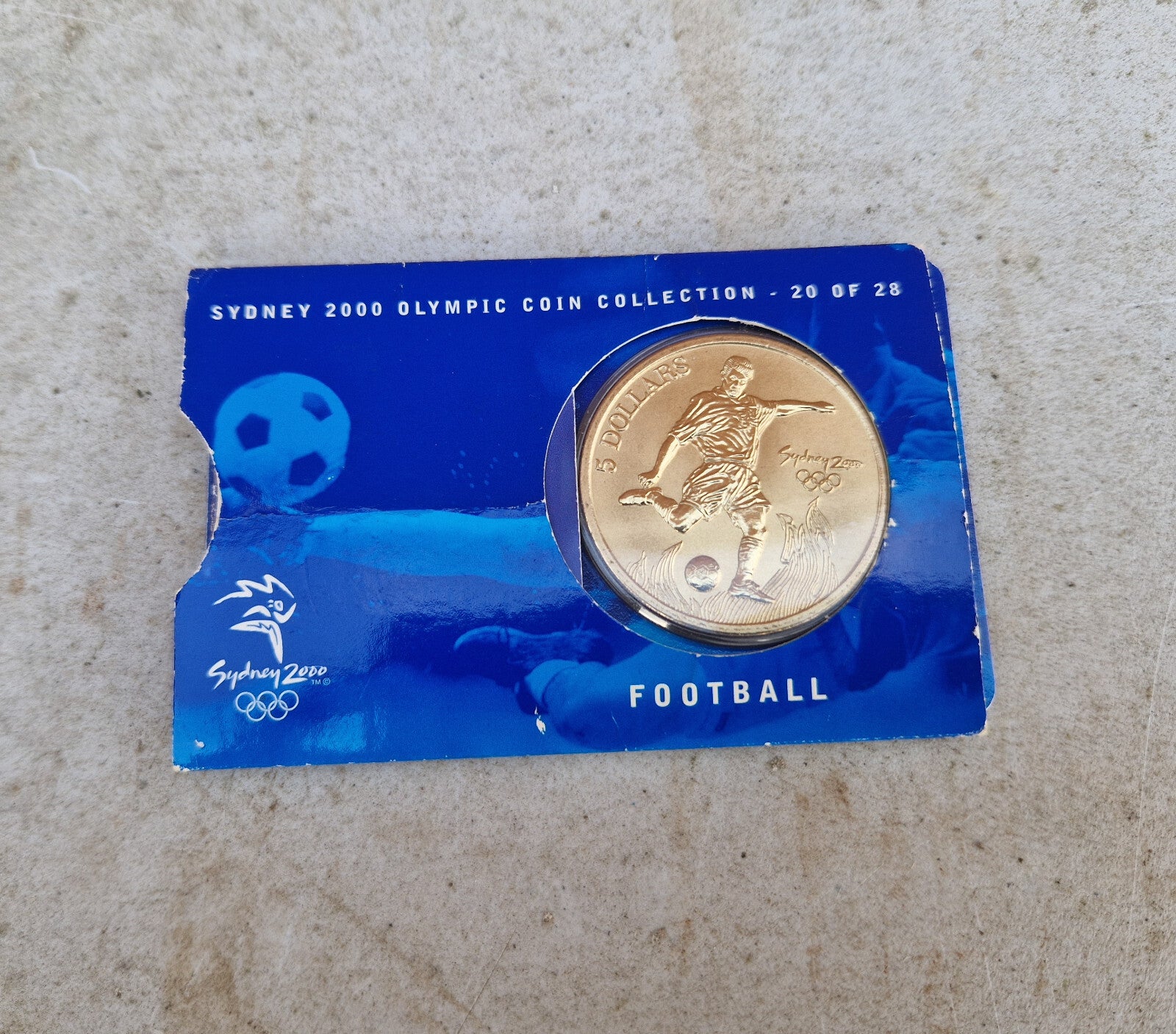 Sydney 2000 $5 Olympic Coin - Collection is 20 of 28 - Football