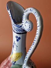 Load image into Gallery viewer, Vestal Alcoboco Portugal Water Pitcher/Jug/Vase Vintage Hand Painted Floral Pattern , Blue Pink Yell
