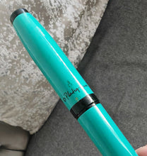 Load image into Gallery viewer, Platignum Studio Ballpoint Pen , Turquoise , Black Ink , 13.5cm , Used
