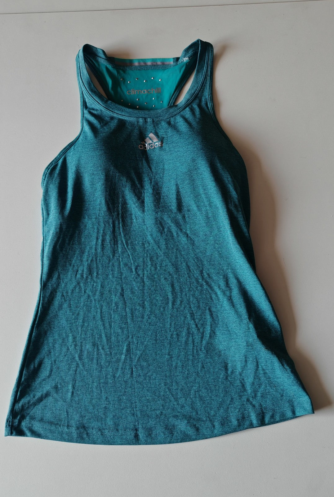 Adidas Climachill Women’s Racerback Sports Tank Top Size XS  UK 4-6 Teal Blue