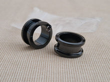 Load image into Gallery viewer, 16mm Alloy Black Steel Screw-On Ear Plug Stretcher Expander Piercing 1Pair
