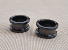 Load image into Gallery viewer, 16mm Alloy Black Steel Screw-On Ear Plug Stretcher Expander Piercing 1Pair
