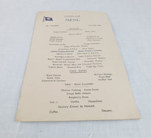 Load image into Gallery viewer, Vintage Fyffe Line Cavina Sailing Ship Dinner Menu.  July 30th 1953, Collectable Ephemera Memorabili

