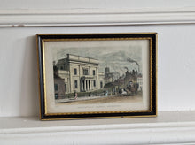 Load image into Gallery viewer, Tiviots&#39;dale Chapel Stockport Engraved Artwork Print in black and gold colour picture frame, J H
