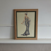 Load image into Gallery viewer, Framed Art Deco Lady Fashion Print Vintage Style Wall Art Picture 35.5 x 27cm
