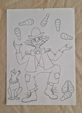 Load image into Gallery viewer, Vintage Hot Iron Embroidery Transfer Patterns Print Sheet Clowns and Carnival
