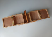 Load image into Gallery viewer, Vintage Wooden Cantilever Sewing Box Craft Storage Box Fold-Out Handle 28cm
