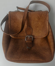 Load image into Gallery viewer, Vintage 1970s Brown Faux Leather Satchel Shoulder Bag Briefcase Retro Unisex
