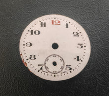 Load image into Gallery viewer, Vintage Enamel Pocket Watch Dial , Arabic Numerals , Sub-Seconds – Red , Swiss
