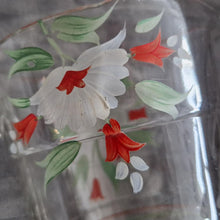Load image into Gallery viewer, Vintage Italian Hand-painted Water Drink Pitcher Jug Floral Design On Clear Glass Jug
