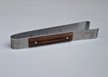 Load image into Gallery viewer, Retro Stainless steel ice tong with rosewood detail, Mid-Century Modern Style
