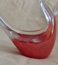 Load image into Gallery viewer, Mtarfa Maltese red and clear glass Swan figurine paper weight
