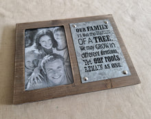 Load image into Gallery viewer, Shudehill Giftware Wooden Photo Frame with Quote On Metal Our Family Memories
