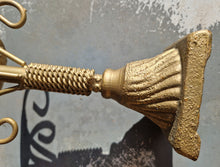 Load image into Gallery viewer, Pair Gold Tone Heavy Metal Candlestick Candle Holders
