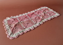 Load image into Gallery viewer, Rare Crochet Doily Ornamental Table Place Mat , Pink Colour with white border
