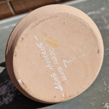 Load image into Gallery viewer, Vintage Agios Nikolaos Stoneware Candlestick Chamber Stick , Hand Painted , Nautical Sea Sail Boat S
