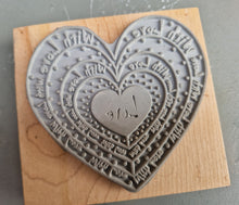 Load image into Gallery viewer, Love Heart in a Rubber Wood mounted stamp With Love Anna Stemplewska
