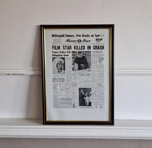 Load image into Gallery viewer, Vintage Book Plate Print Picture Frame Old News Paper Page Print in Wooden Frame
