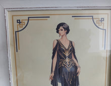 Load image into Gallery viewer, Framed Art Deco Lady Fashion Print Vintage Style Wall Art Picture 36 x 27cm
