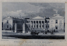 Load image into Gallery viewer, Vintage Print Plate Highbury College South West Front Drawn by Thos. H. Shepherd
