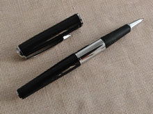 Load image into Gallery viewer, Platignum Ballpoint Pen – Black &amp; Chrome – Black Ink – 13cm – Used
