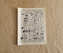 Load image into Gallery viewer, Gardening Tools &amp; Equipments Image Illustrations Vintage Drawing Image Book Plate, What is That Gard

