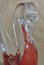 Load image into Gallery viewer, Mtarfa Maltese red and clear glass Swan figurine paper weight
