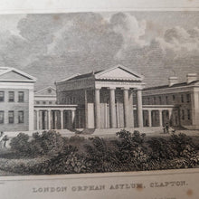 Load image into Gallery viewer, Vintage Book Plate Print: The London Orphan Asylum, Clapton Engraving by H.W. Bond, 1828 after T.H.
