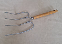 Load image into Gallery viewer, Vintage wooden handle steel bbq meat fork, Grill Tool, 16.6cm long
