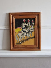 Load image into Gallery viewer, Old  Book Plate Print Picture Frame 3 White Horse Performing At Carnival Circus
