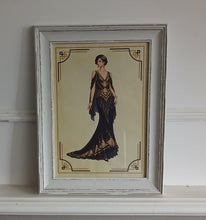 Load image into Gallery viewer, Framed Art Deco Lady Fashion Print Vintage Style Wall Art Picture 36 x 27cm

