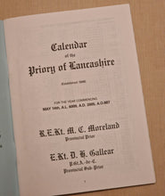 Load image into Gallery viewer, Calendar Of The Priory Of Lancashire 2005 - 2006 , Masonic Information Guide
