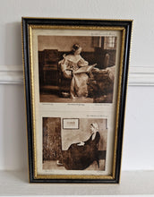 Load image into Gallery viewer, Original vintage art print in black and gold colour wooden picture frame double print After John Wil
