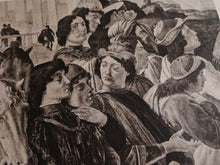 Load image into Gallery viewer, Vintage Double-Sided Book Plate , Detail from The Adoration of the Magi
