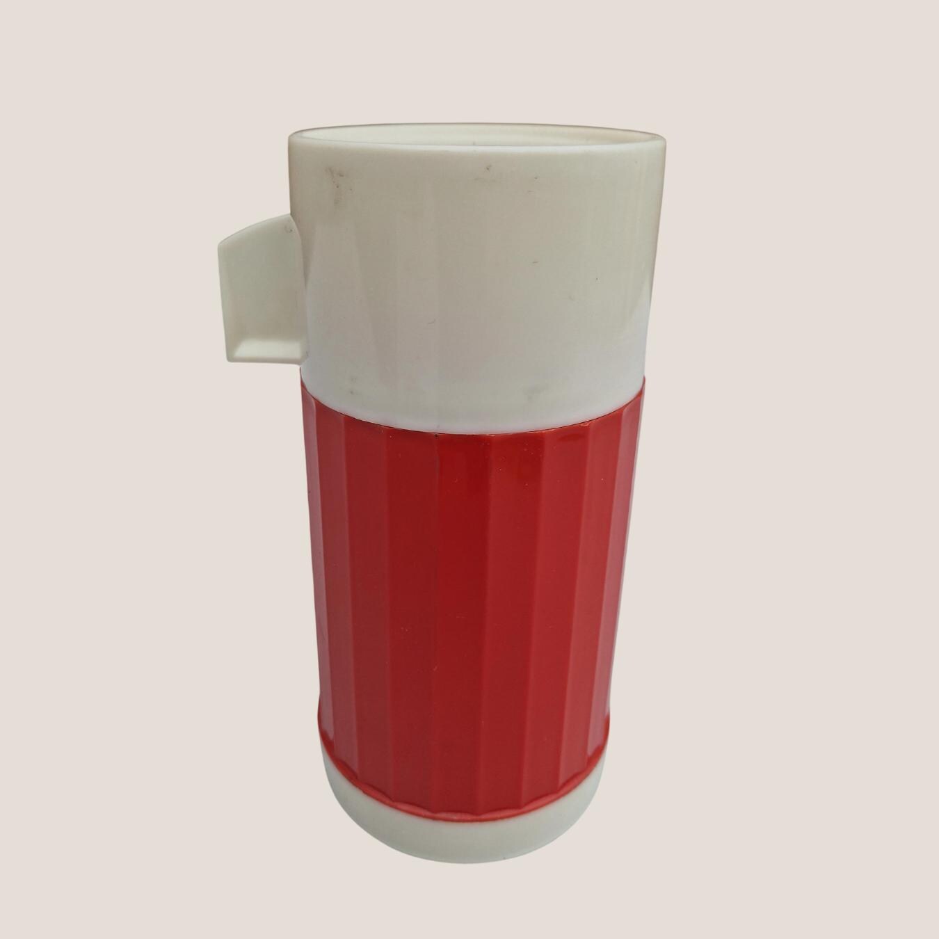 Vintage 1970s Red Colour Vacuum Flask Made By Aladdin 250ml 8fl oz Collectable Made In England