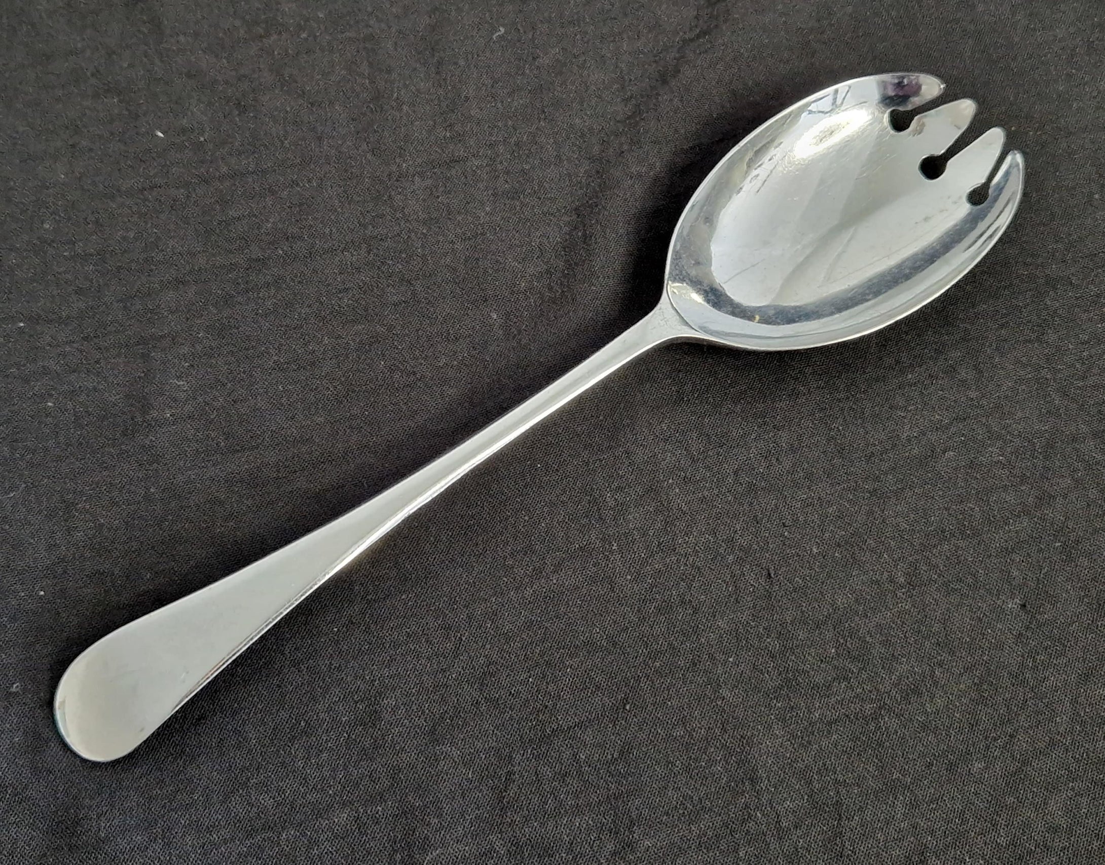 Vintage England Chromium Plated Stainless Salad Serving Spoon