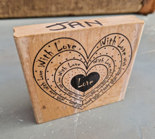 Load image into Gallery viewer, Love Heart in a Rubber Wood mounted stamp With Love Anna Stemplewska
