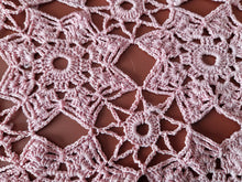 Load image into Gallery viewer, Rare Crochet Doily Ornamental Table Place Mat , Pink Colour, Genuine Vintage
