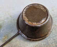 Load image into Gallery viewer, Vintage metal strainer, Old rustic metal hand motor oil strainer
