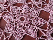Load image into Gallery viewer, Rare Crochet Doily Ornamental Table Place Mat , Pink Colour, Genuine Vintage
