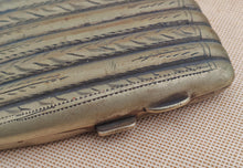 Load image into Gallery viewer, Vintage Metal Cigarette Case – Ribbed &amp; Engraved Design – 8.5cm x 7.5cm x 1.5cm – Germany Marked
